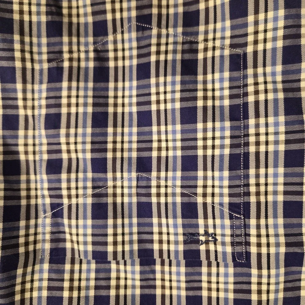 Paul & Shark men's long sleeve checked plaid formal button up shirt size 45